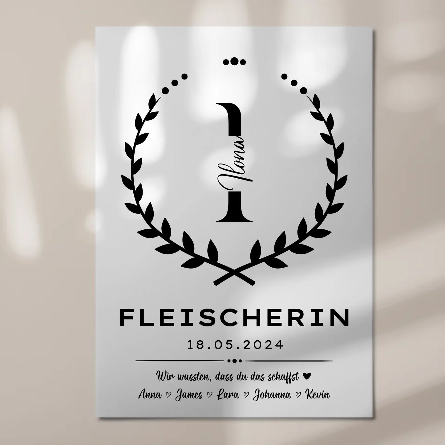 Geschenk Abschluss Ausbildung Fleischerin Fotoboard Magnetisch