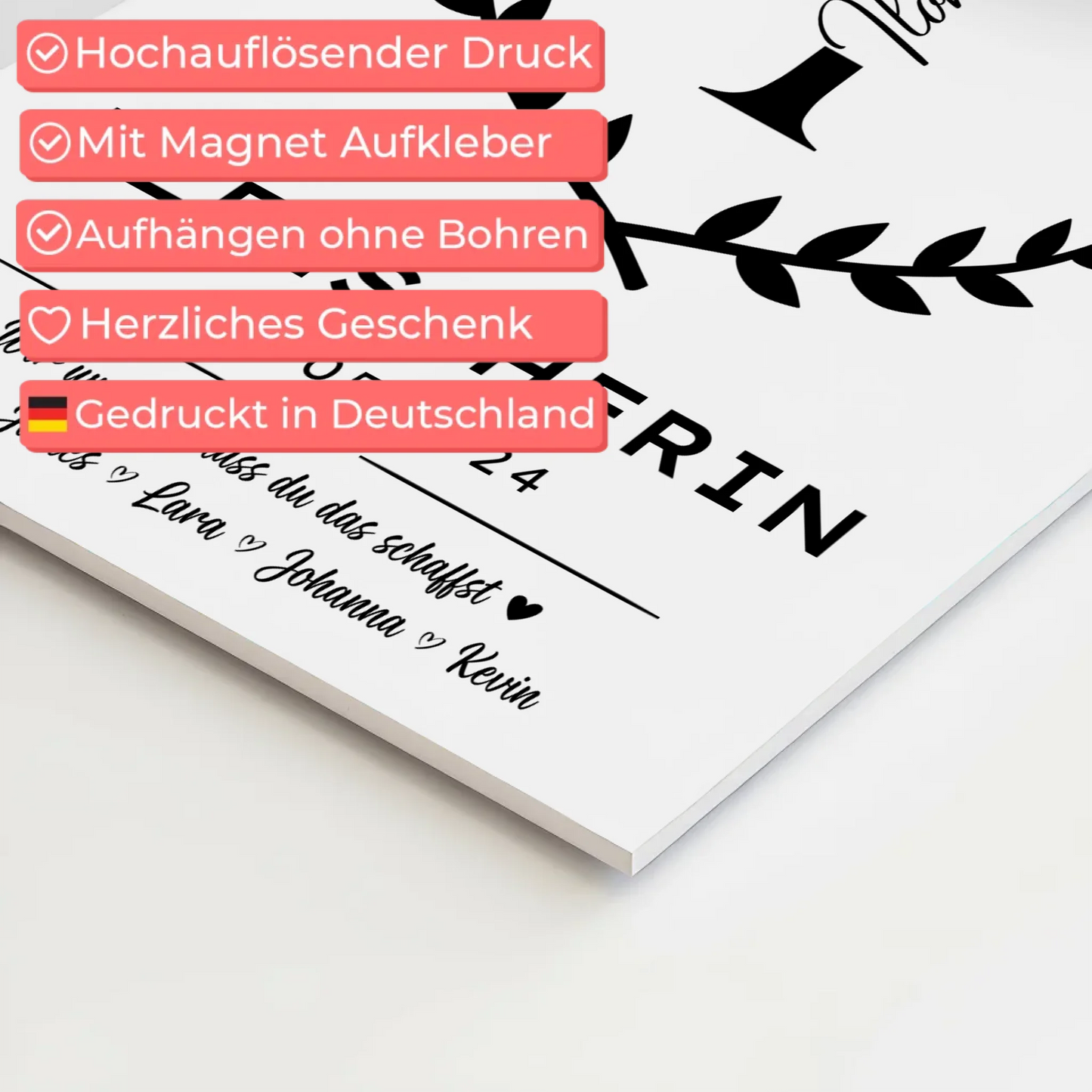 Geschenk Abschluss Ausbildung Fleischerin Fotoboard Magnetisch