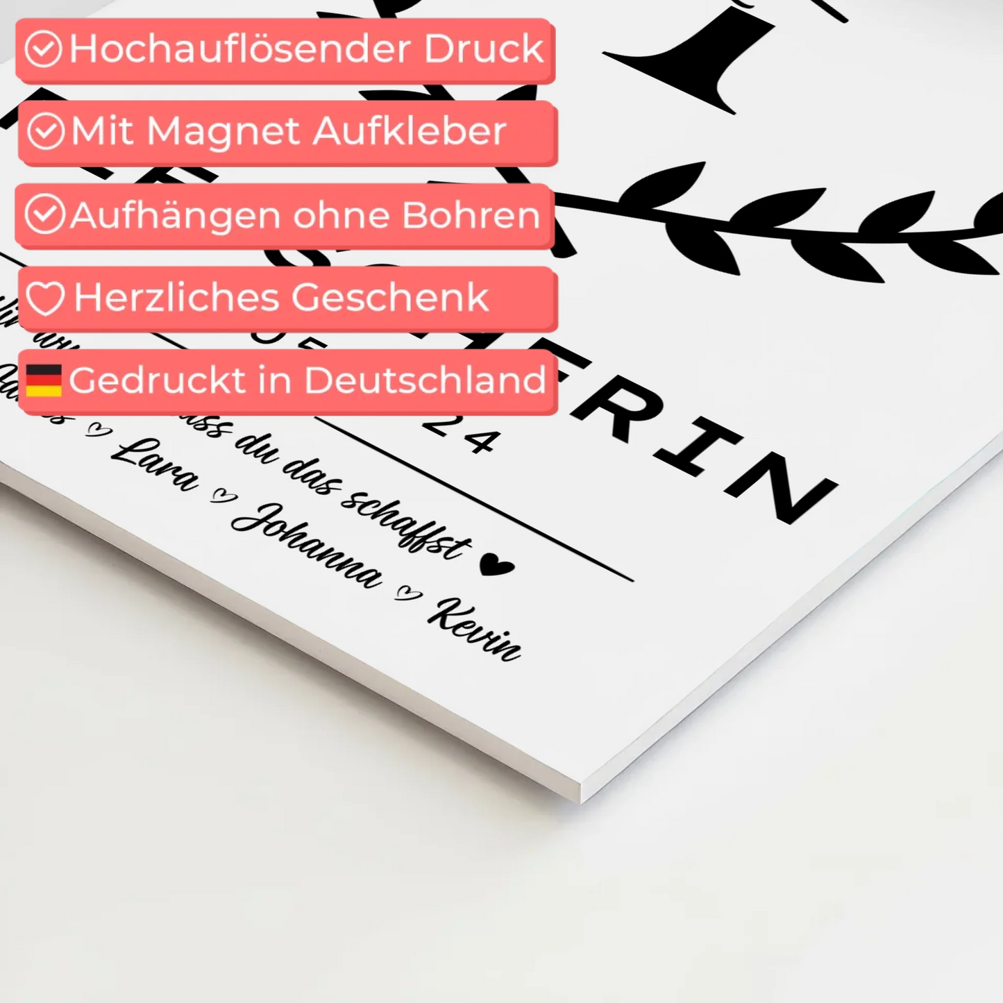 Geschenk Abschluss Ausbildung Fleischerin Fotoboard Magnetisch