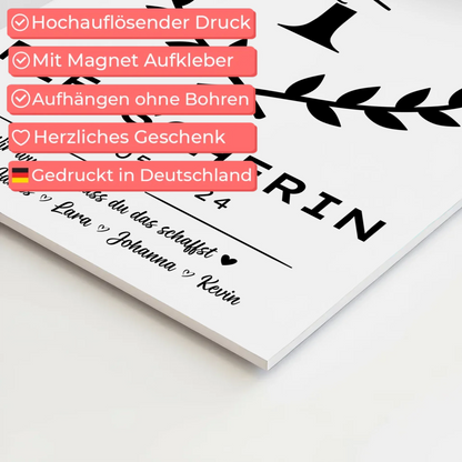 Geschenk Abschluss Ausbildung Fleischerin Fotoboard Magnetisch