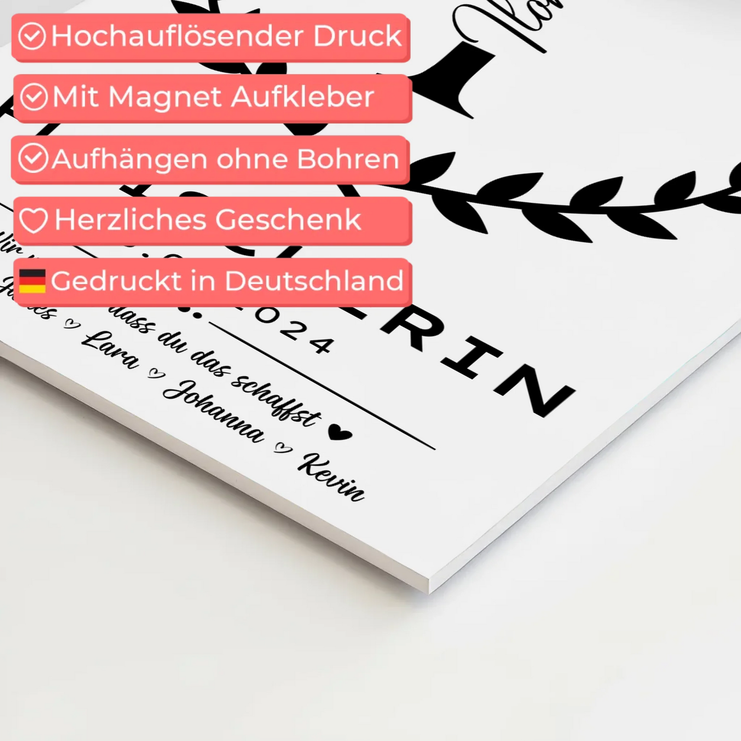 Geschenk Abschluss Ausbildung Fleischerin Fotoboard Magnetisch