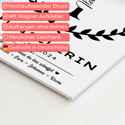 Geschenk Abschluss Ausbildung Fleischerin Fotoboard Magnetisch