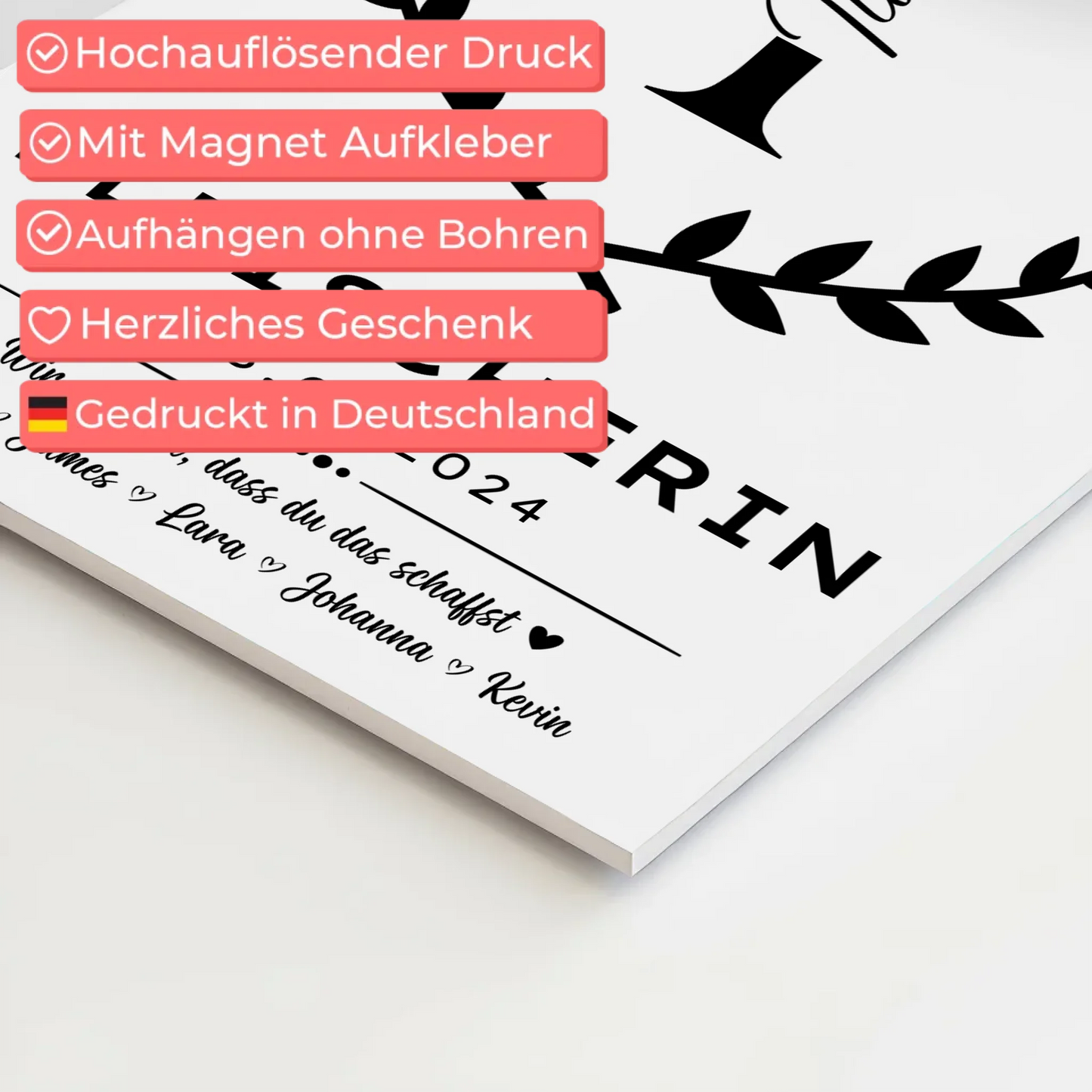 Geschenk Abschluss Ausbildung Fleischerin Fotoboard Magnetisch