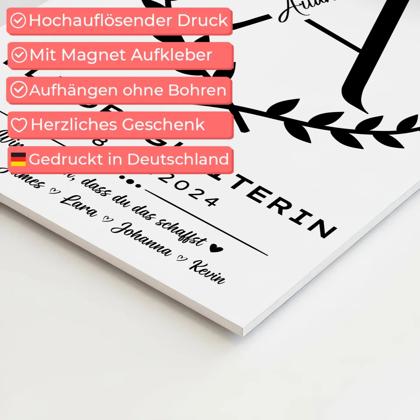 Ausbildungsabschluss Geschenk Flugbegleiterin Fotoboard Magnet Poster