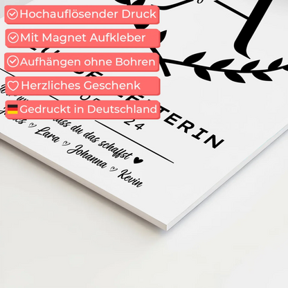 Ausbildungsabschluss Geschenk Flugbegleiterin Fotoboard Magnet Poster