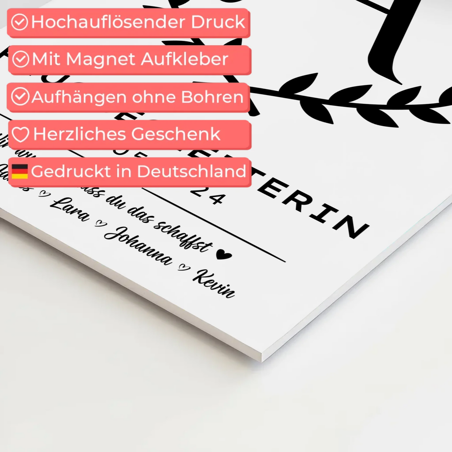 Ausbildungsabschluss Geschenk Flugbegleiterin Fotoboard Magnet Poster