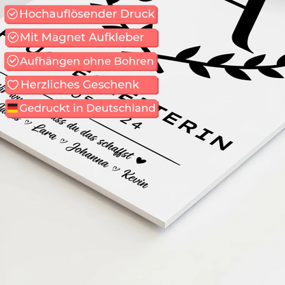 Ausbildungsabschluss Geschenk Flugbegleiterin Fotoboard Magnet Poster