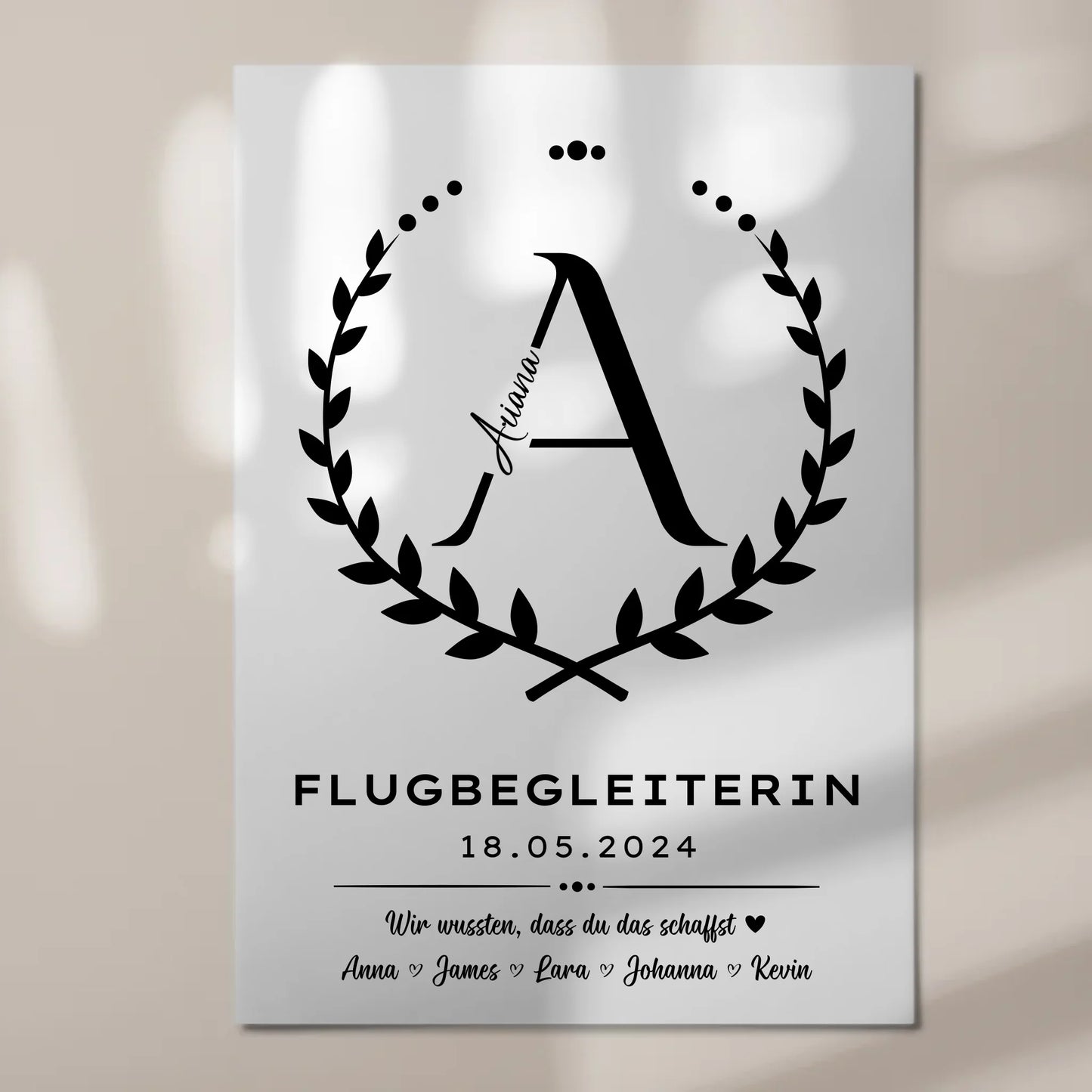 Ausbildungsabschluss Geschenk Flugbegleiterin Fotoboard Magnet Poster