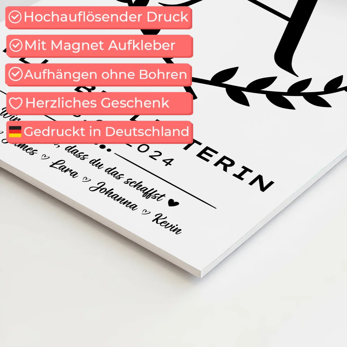 Ausbildungsabschluss Geschenk Flugbegleiterin Fotoboard Magnet Poster