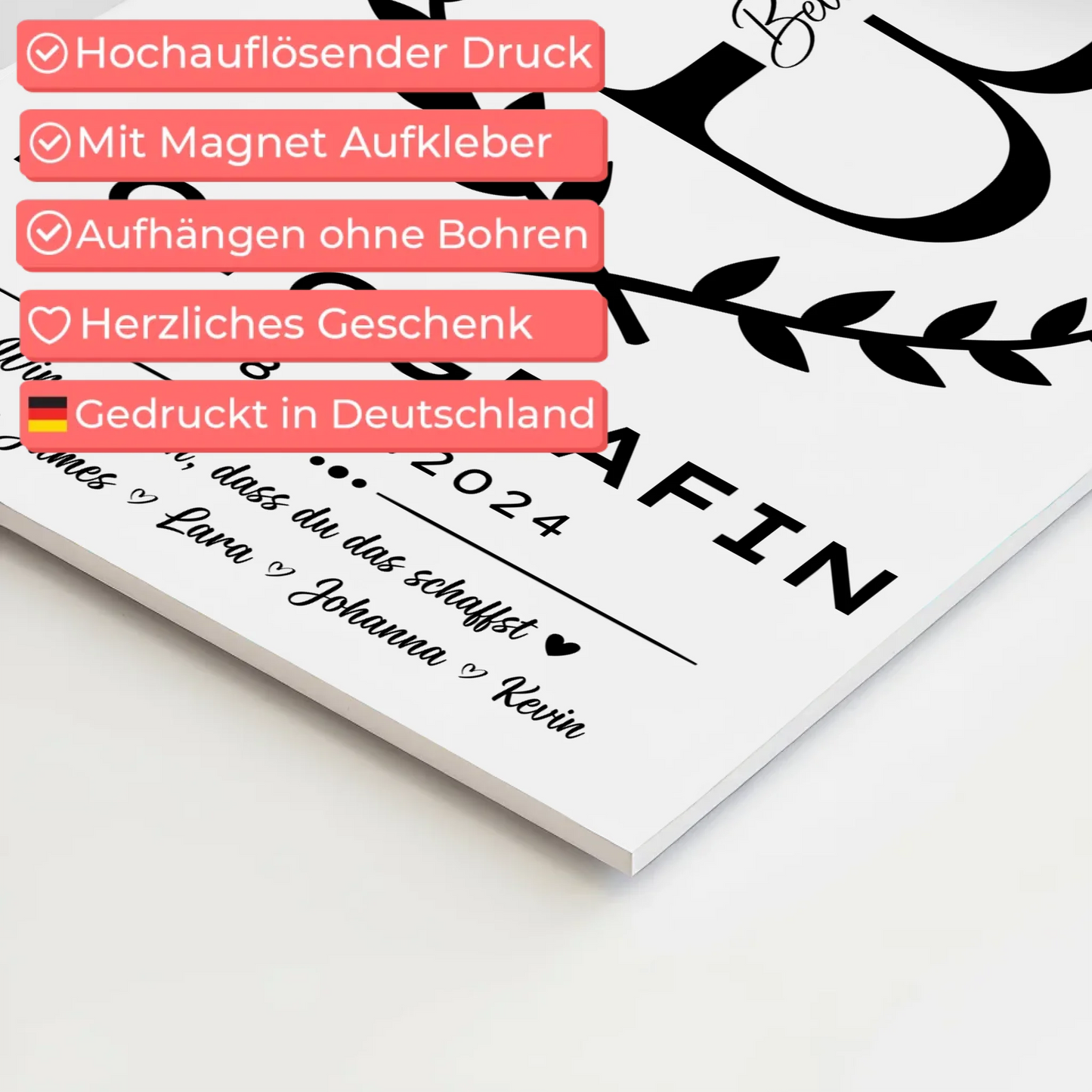 Geschenk Zum Abschluss Ausbildung Fotografin Magnet Fotoboard