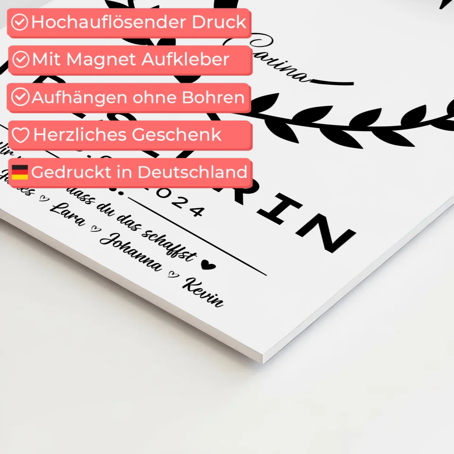 Geschenk Abschluss Ausbildung Friseurin Fotoboard Magnet Wandbild