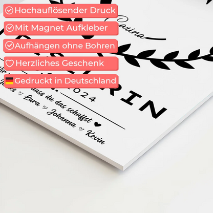 Geschenk Abschluss Ausbildung Friseurin Fotoboard Magnet Wandbild