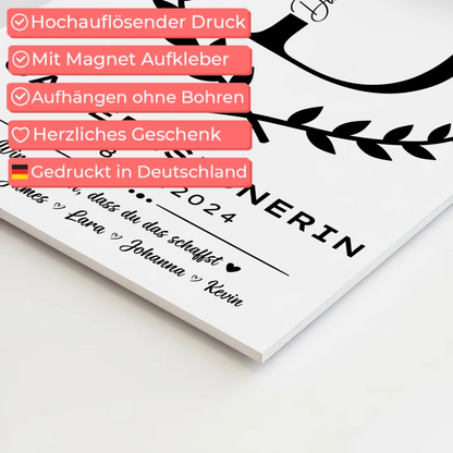 Ausbildungsabschluss Geschenk Gamedesignerin Magnet Wandbild Fotoboard