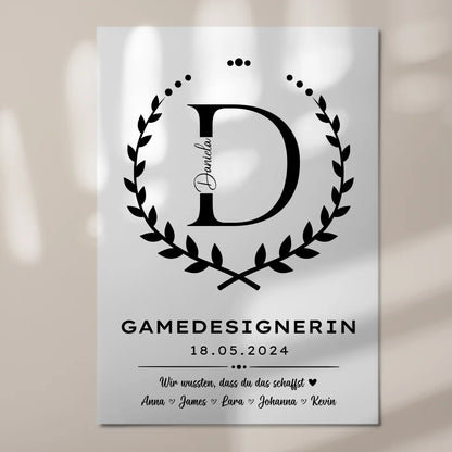 Ausbildungsabschluss Geschenk Gamedesignerin Magnet Wandbild Fotoboard