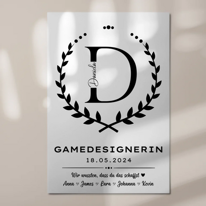Ausbildungsabschluss Geschenk Gamedesignerin Magnet Wandbild Fotoboard