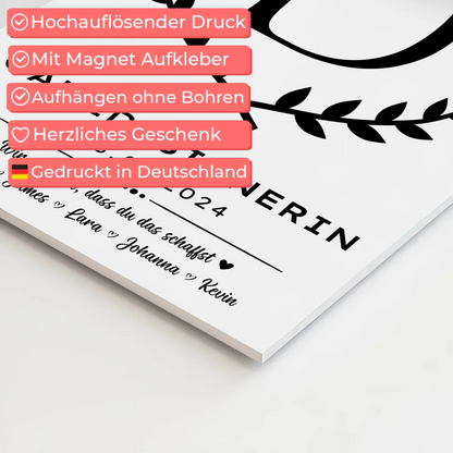 Ausbildungsabschluss Geschenk Gamedesignerin Magnet Wandbild Fotoboard