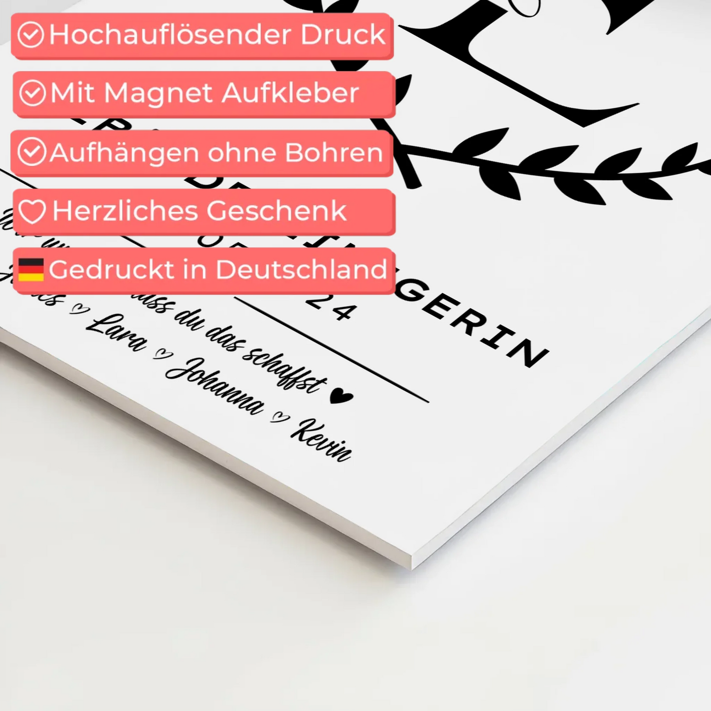 Geschenk Zum Abschluss Ausbildung Gebäudereinigerin Fotoboard