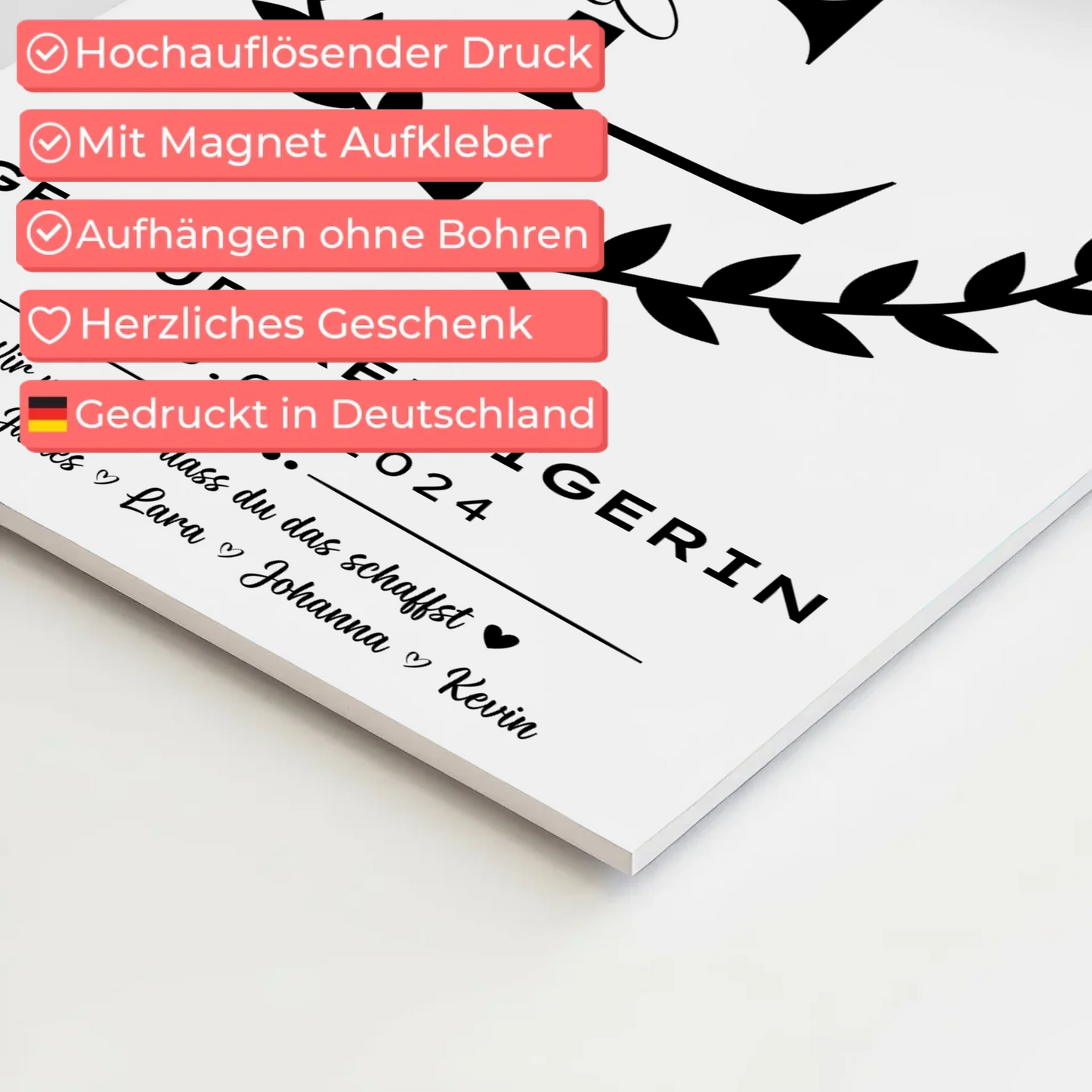 Geschenk Zum Abschluss Ausbildung Gebäudereinigerin Fotoboard