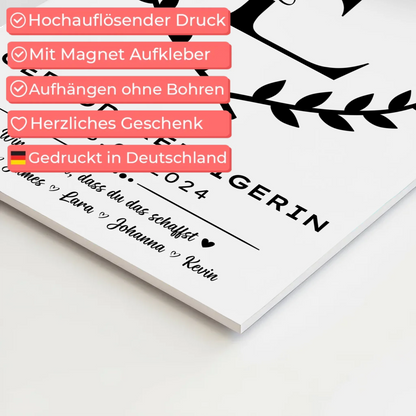 Geschenk Zum Abschluss Ausbildung Gebäudereinigerin Fotoboard