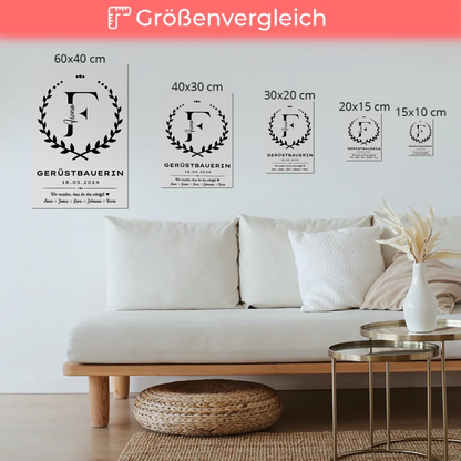 Geschenk Abschluss Ausbildung Gerüstbauerin Fotoboard Magnet Poster
