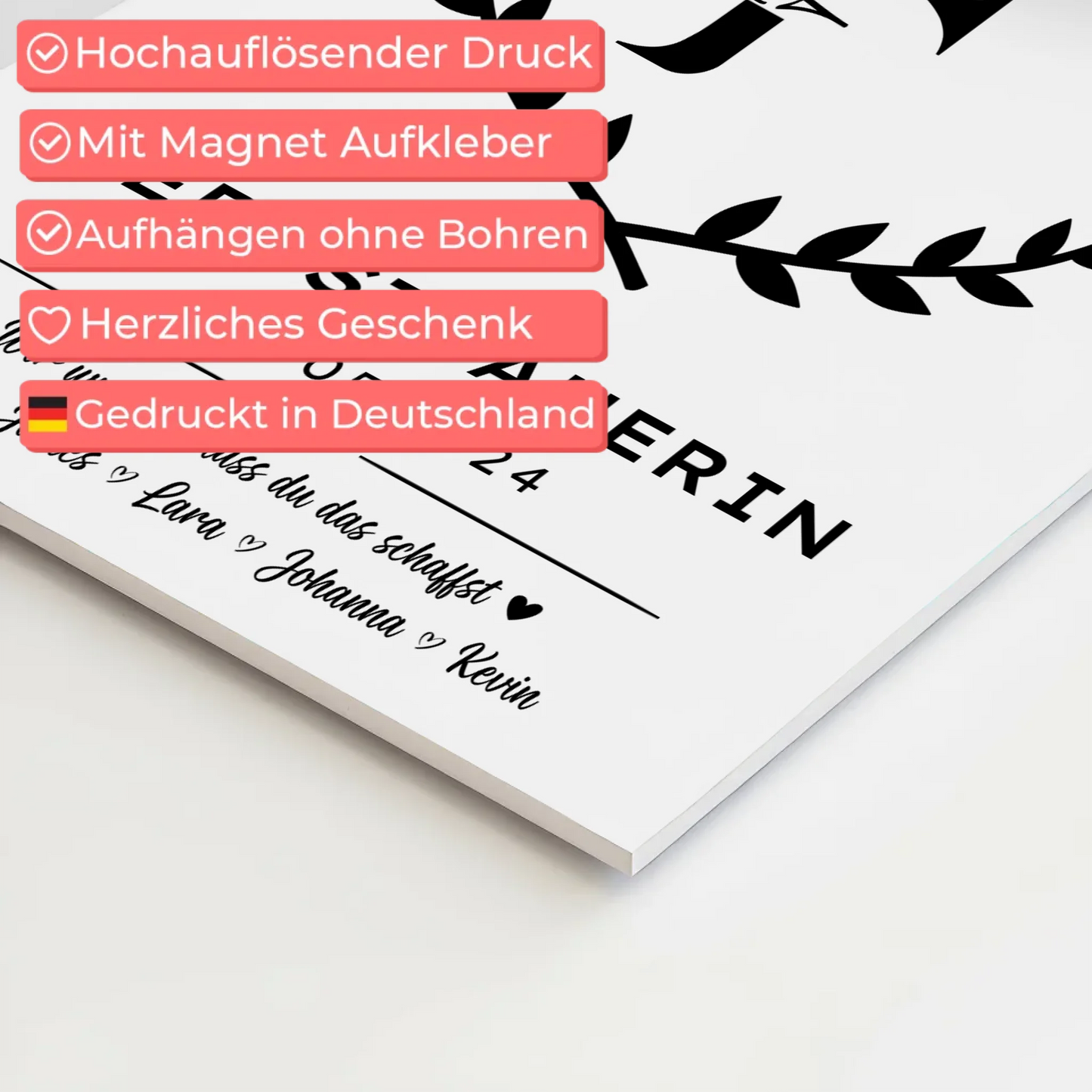 Geschenk Abschluss Ausbildung Gerüstbauerin Fotoboard Magnet Poster