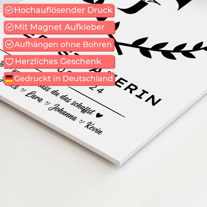 Geschenk Abschluss Ausbildung Gerüstbauerin Fotoboard Magnet Poster