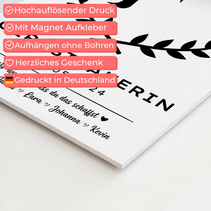 Geschenk Abschluss Ausbildung Gerüstbauerin Fotoboard Magnet Poster