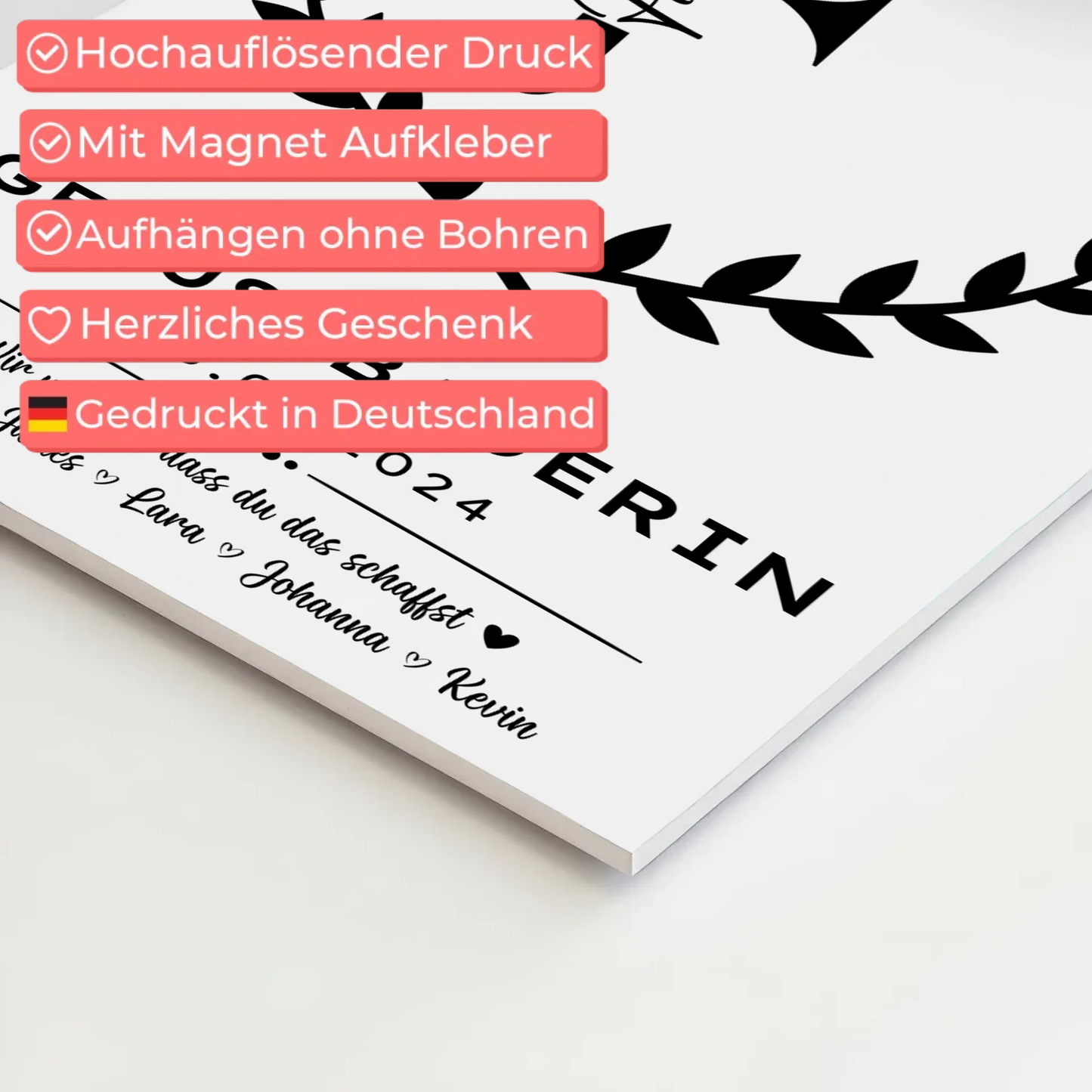 Geschenk Abschluss Ausbildung Gerüstbauerin Fotoboard Magnet Poster