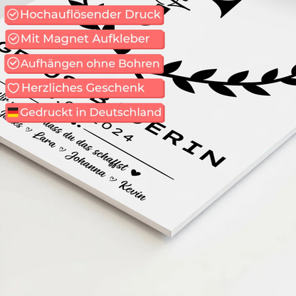 Geschenk Abschluss Ausbildung Gerüstbauerin Fotoboard Magnet Poster