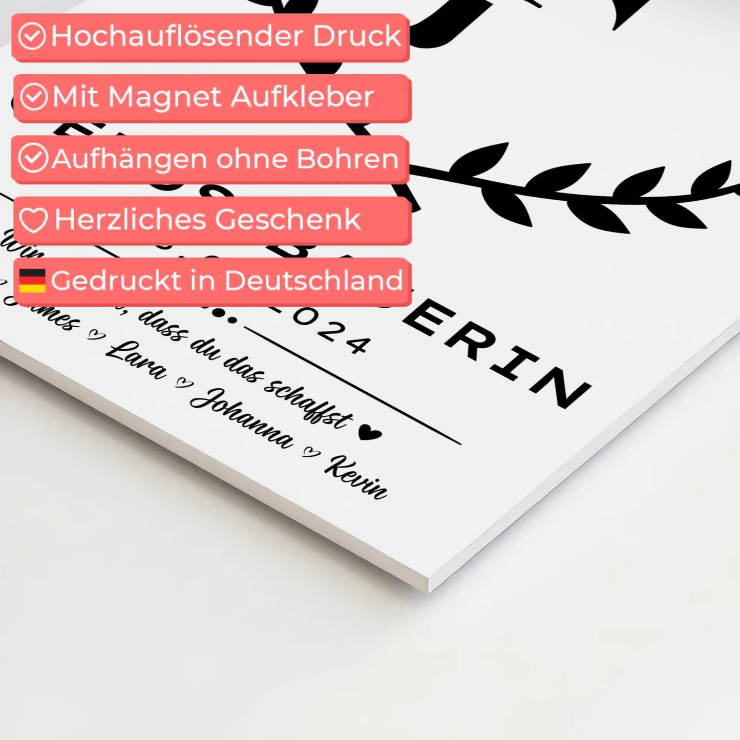 Geschenk Abschluss Ausbildung Gerüstbauerin Fotoboard Magnet Poster