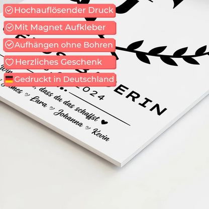 Geschenk Abschluss Ausbildung Gerüstbauerin Fotoboard Magnet Poster