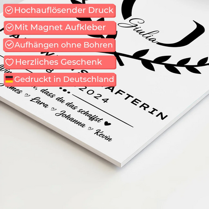 Ausbildungsabschluss Geschenk Hauswirtschafterin Fotoboard Magnetisch