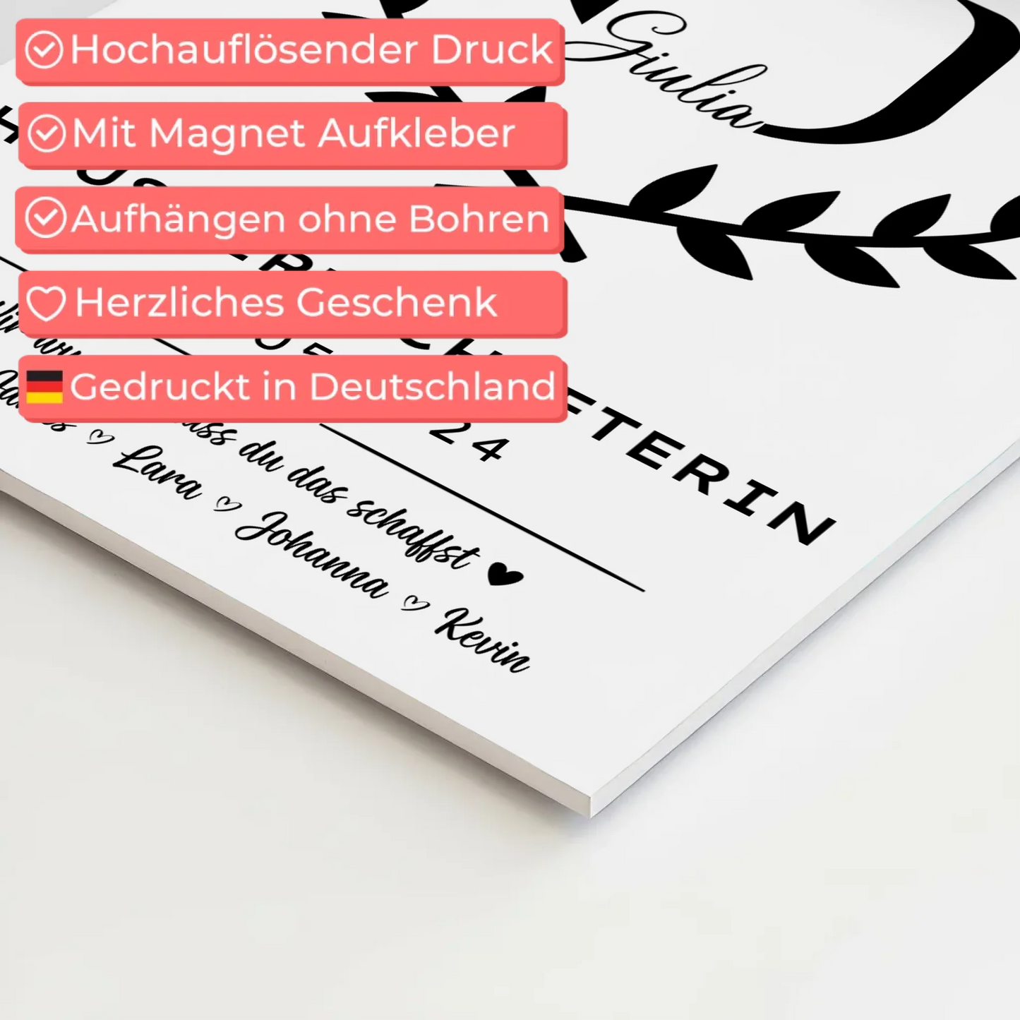 Ausbildungsabschluss Geschenk Hauswirtschafterin Fotoboard Magnetisch