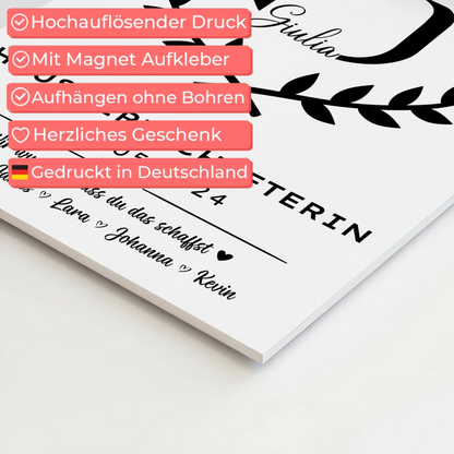 Ausbildungsabschluss Geschenk Hauswirtschafterin Fotoboard Magnetisch