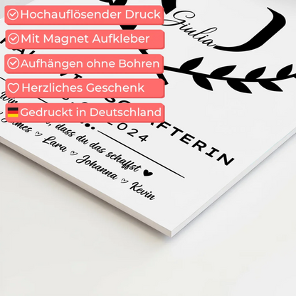 Ausbildungsabschluss Geschenk Hauswirtschafterin Fotoboard Magnetisch