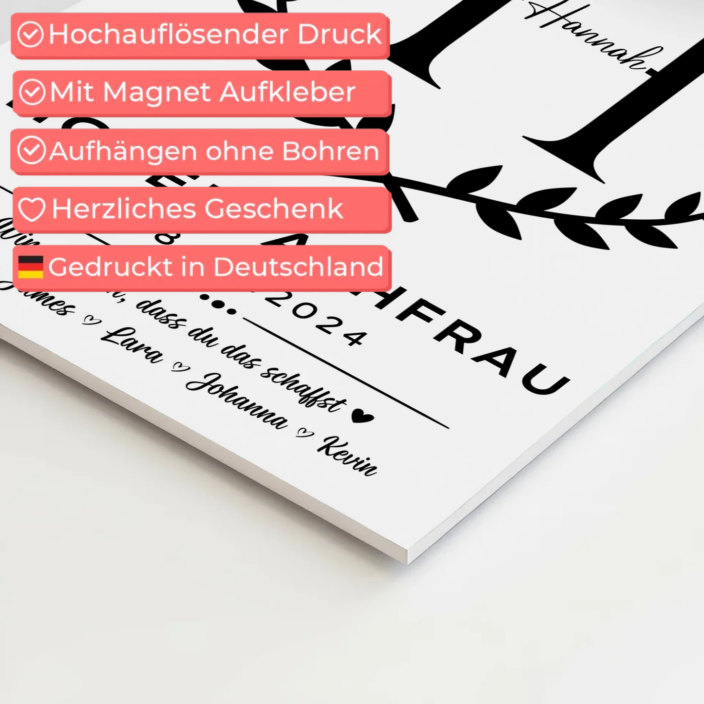 Geschenk Zum Abschluss Ausbildung Hotelfachfrau Fotoboard Magnet Poster