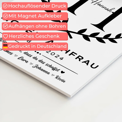 Geschenk Zum Abschluss Ausbildung Hotelfachfrau Fotoboard Magnet Poster