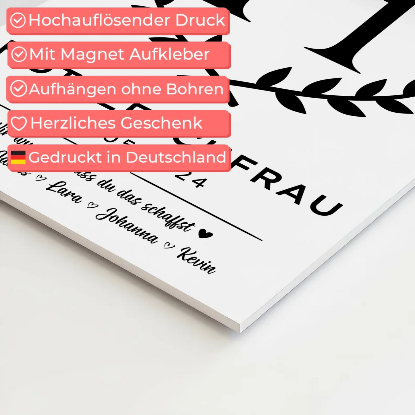 Geschenk Zum Abschluss Ausbildung Hotelfachfrau Fotoboard Magnet Poster