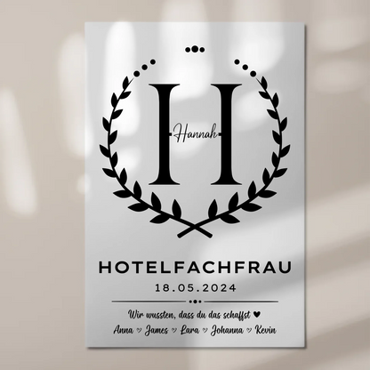 Geschenk Zum Abschluss Ausbildung Hotelfachfrau Fotoboard Magnet Poster