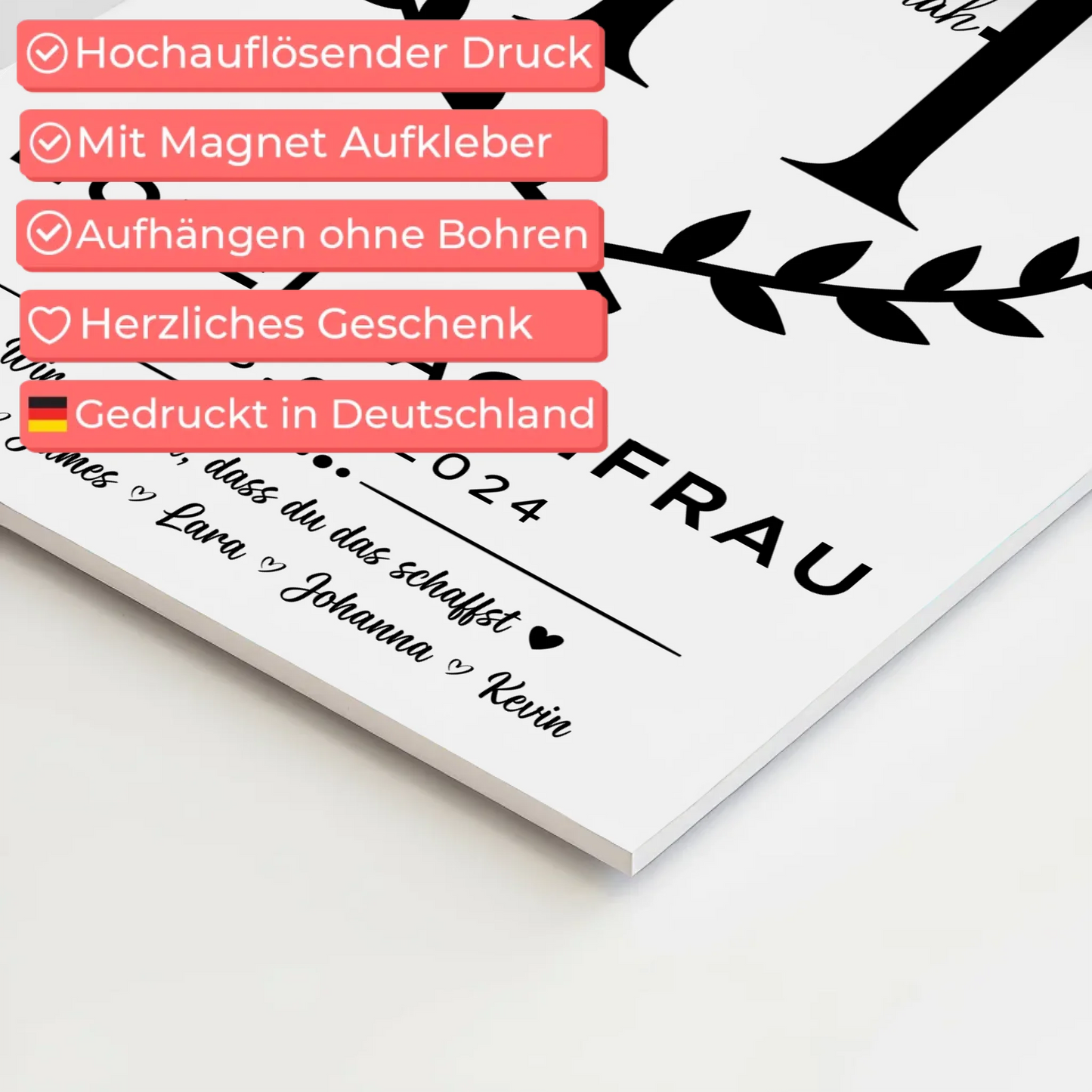 Geschenk Zum Abschluss Ausbildung Hotelfachfrau Fotoboard Magnet Poster