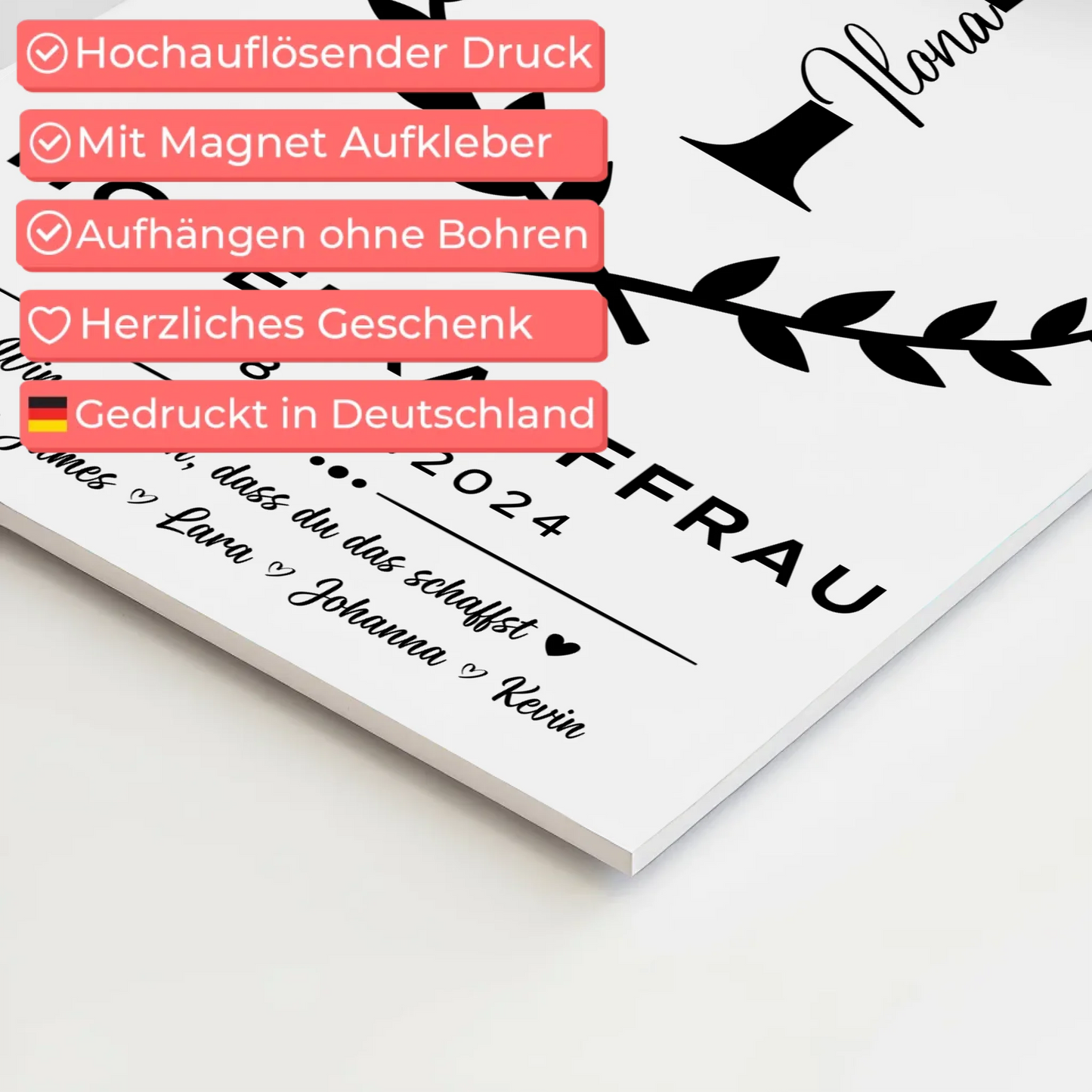Geschenk Abschluss Ausbildung Hotelkauffrau Magnet Fotoboard
