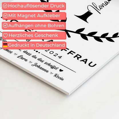 Geschenk Abschluss Ausbildung Hotelkauffrau Magnet Fotoboard