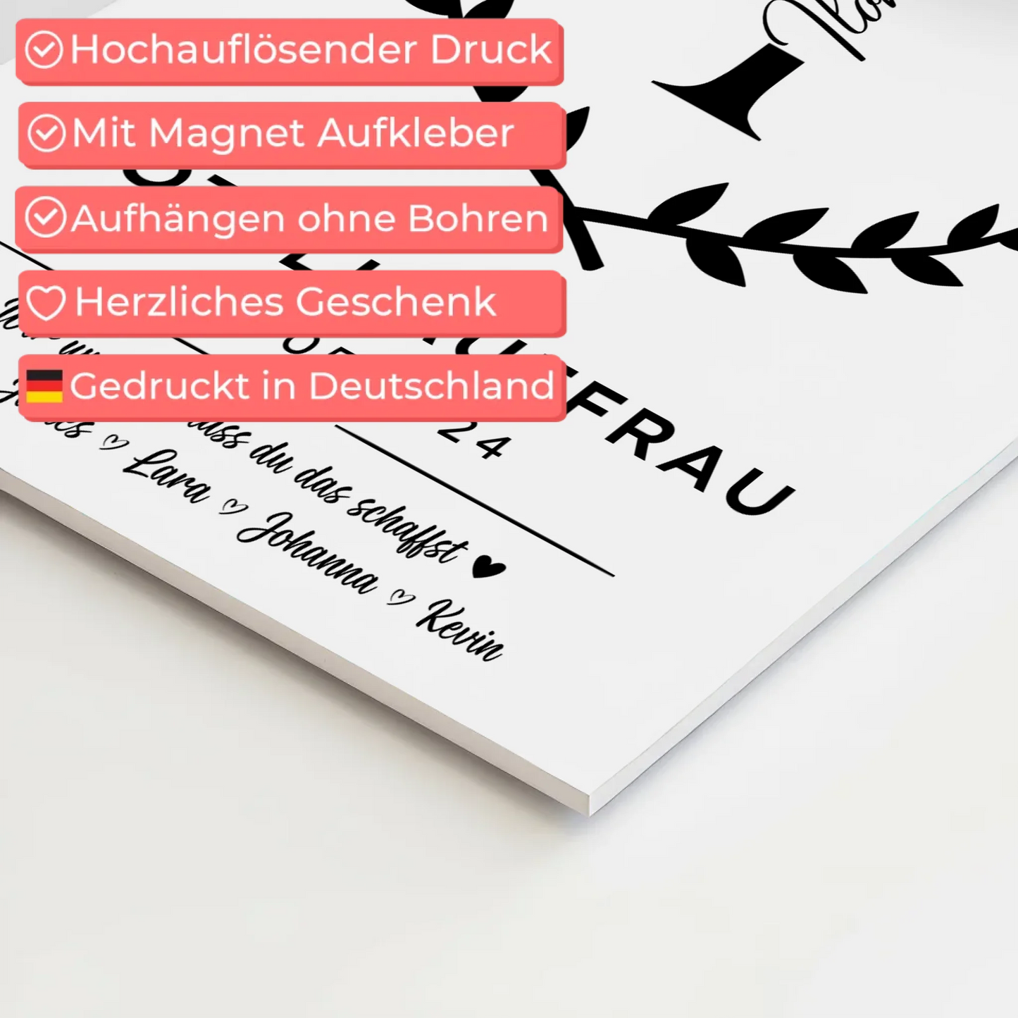 Geschenk Abschluss Ausbildung Hotelkauffrau Magnet Fotoboard