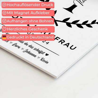 Geschenk Abschluss Ausbildung Hotelkauffrau Magnet Fotoboard