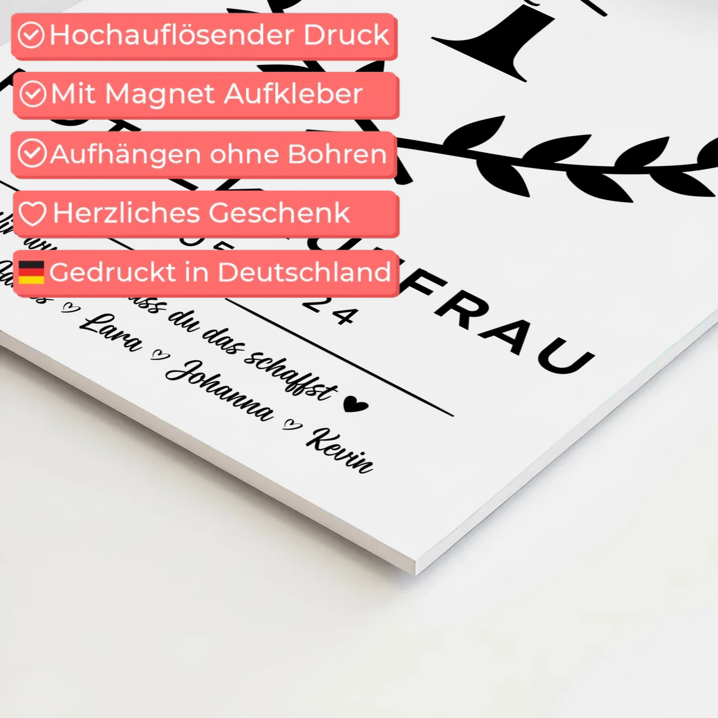 Geschenk Abschluss Ausbildung Hotelkauffrau Magnet Fotoboard