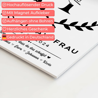 Geschenk Abschluss Ausbildung Hotelkauffrau Magnet Fotoboard