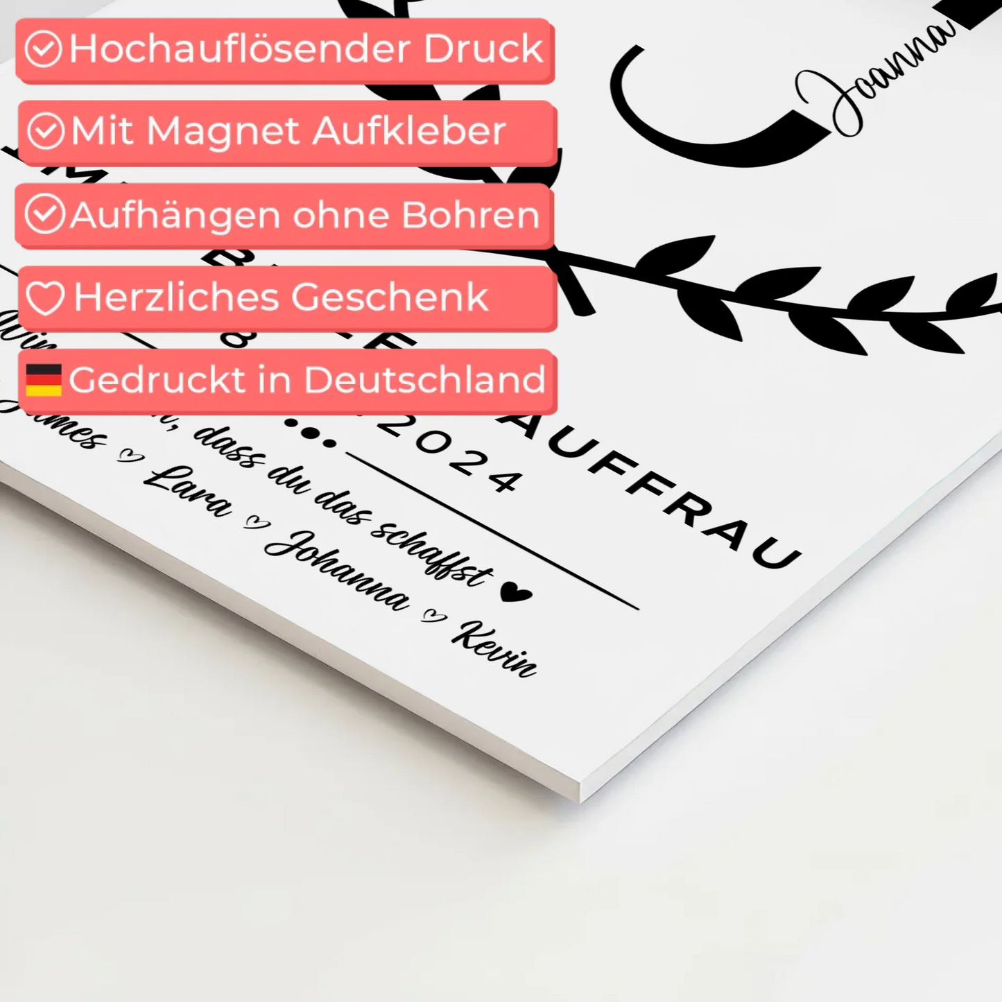 Ausbildungsabschluss Geschenk Immobilienkauffrau Fotoboard Magnet Wandbild