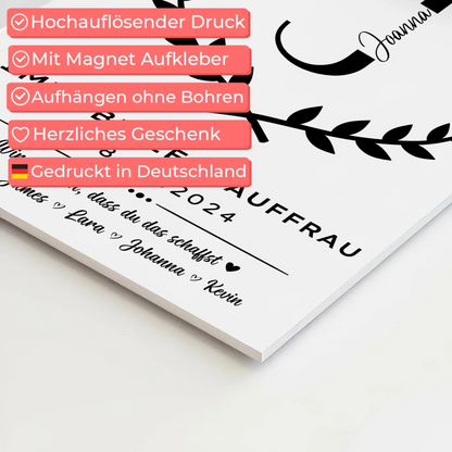 Ausbildungsabschluss Geschenk Immobilienkauffrau Fotoboard Magnet Wandbild