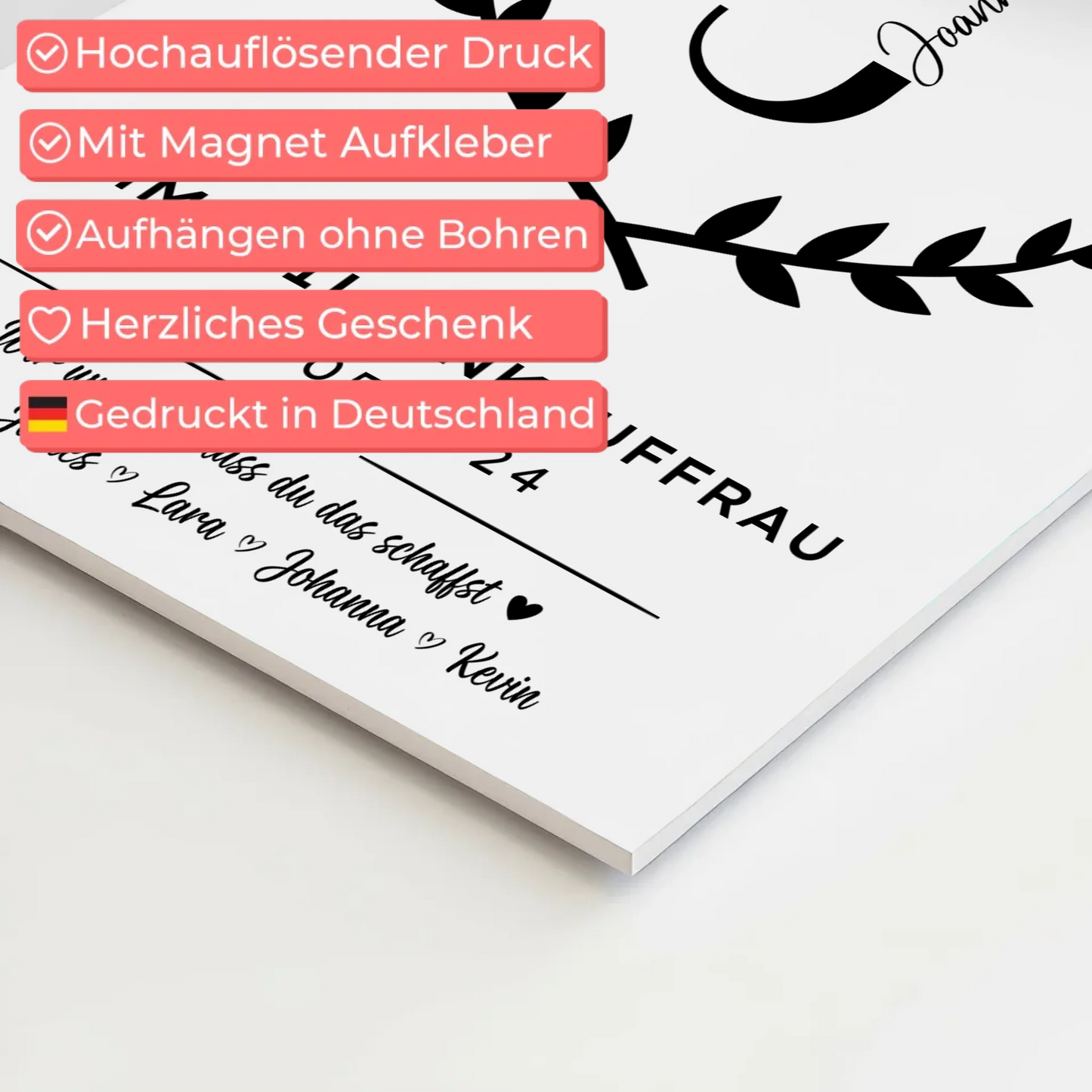 Ausbildungsabschluss Geschenk Immobilienkauffrau Fotoboard Magnet Wandbild