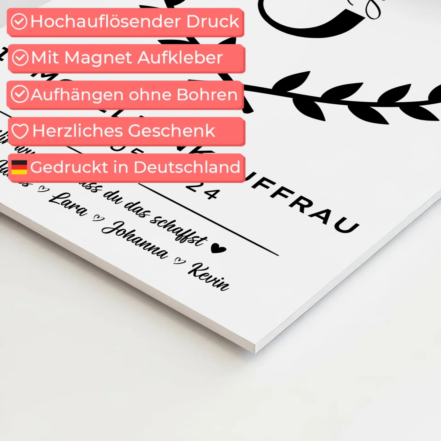 Ausbildungsabschluss Geschenk Immobilienkauffrau Fotoboard Magnet Wandbild